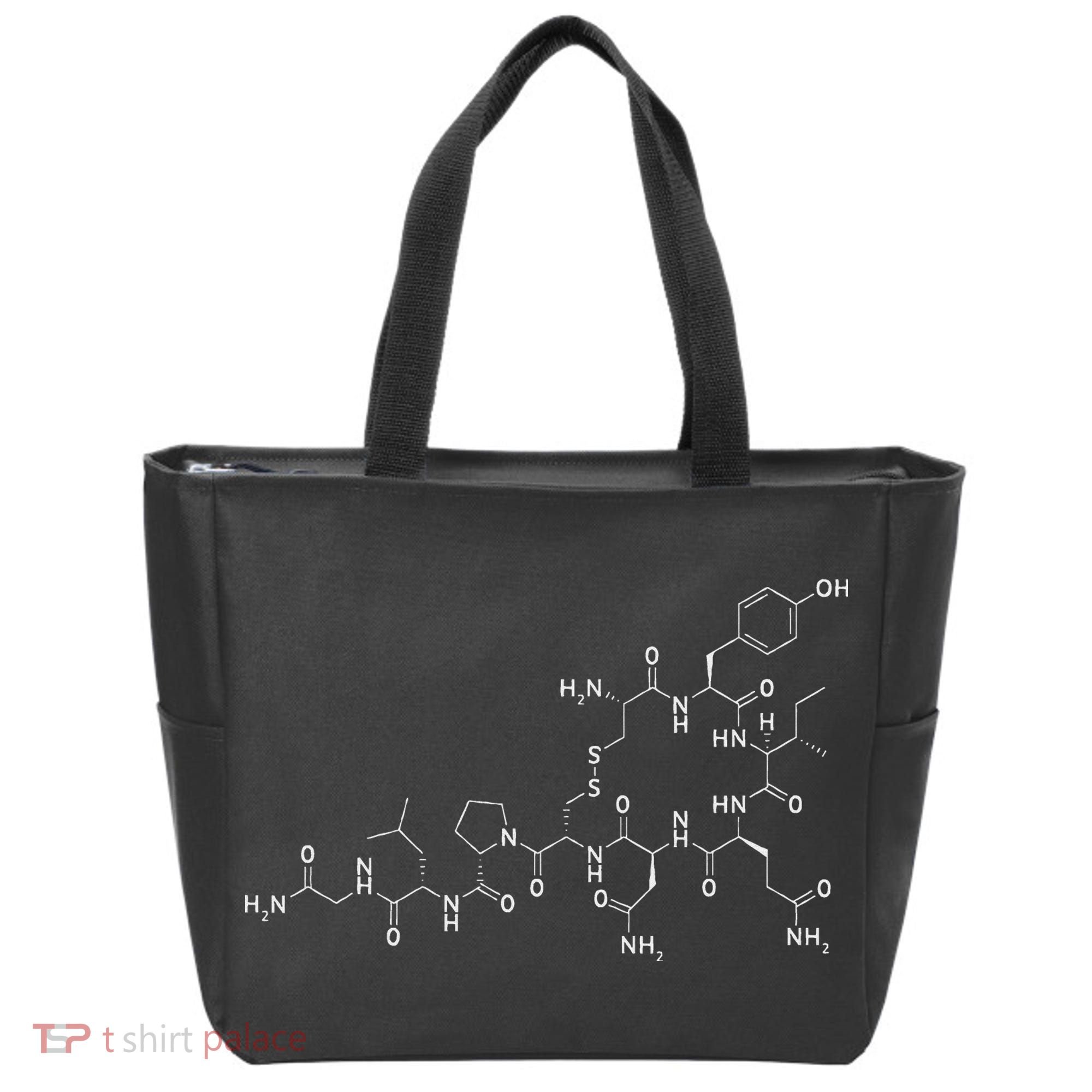 Structure Of Oxytocin Chemical Molecule Chemistry Tote Bag