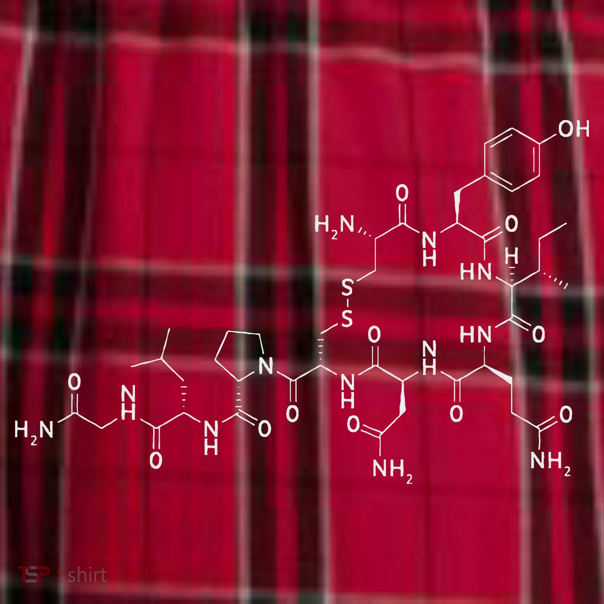 Structure Of Oxytocin Chemical Molecule Chemistry Men's Flannel Plaid Pajama Pants