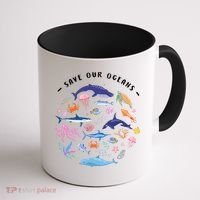 Save Our Oceans Seas Sea Creatures Sea Animals Protect Coffee Mug thumb 1