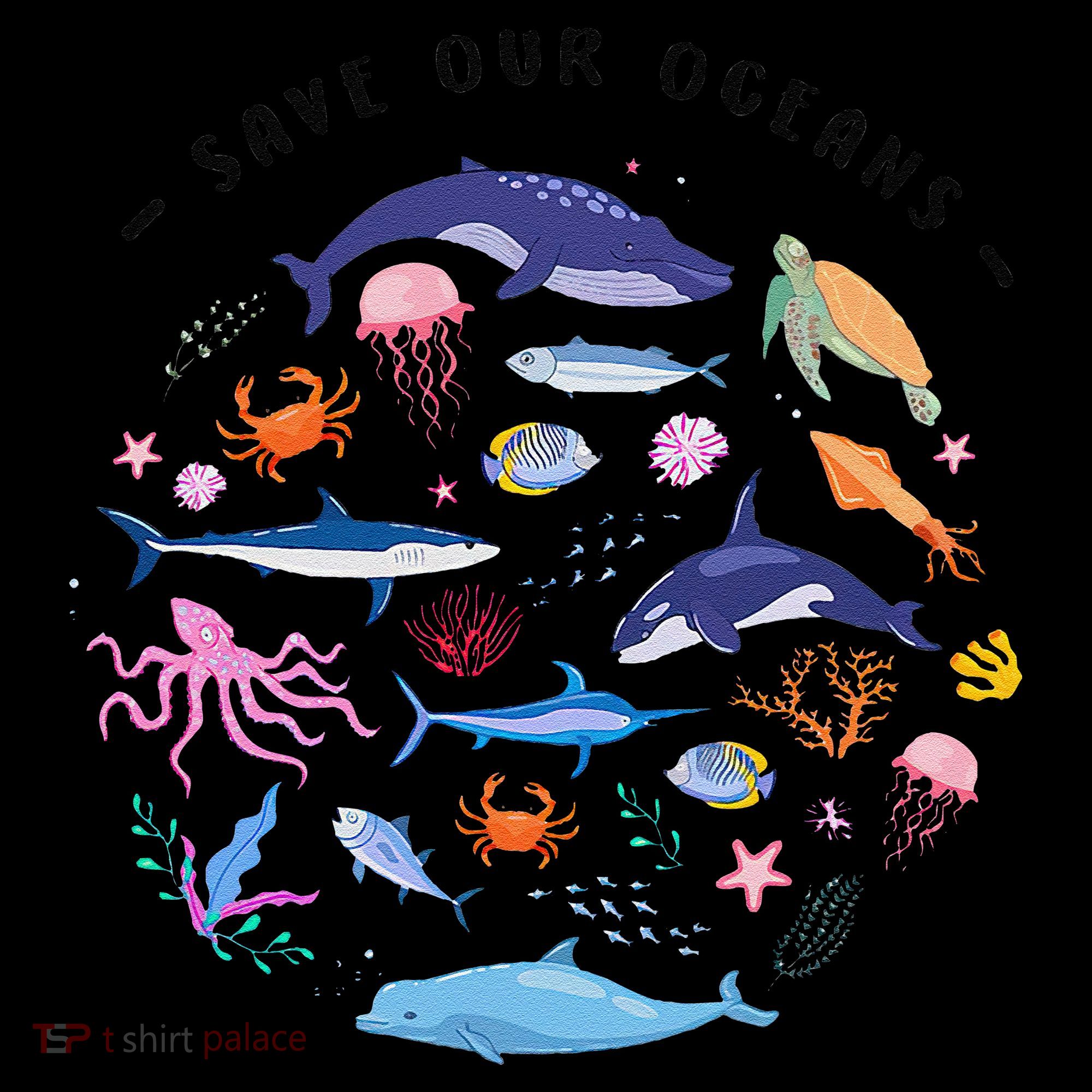 Save Our Oceans Seas Sea Creatures Sea Animals Protect Women's Hoodie