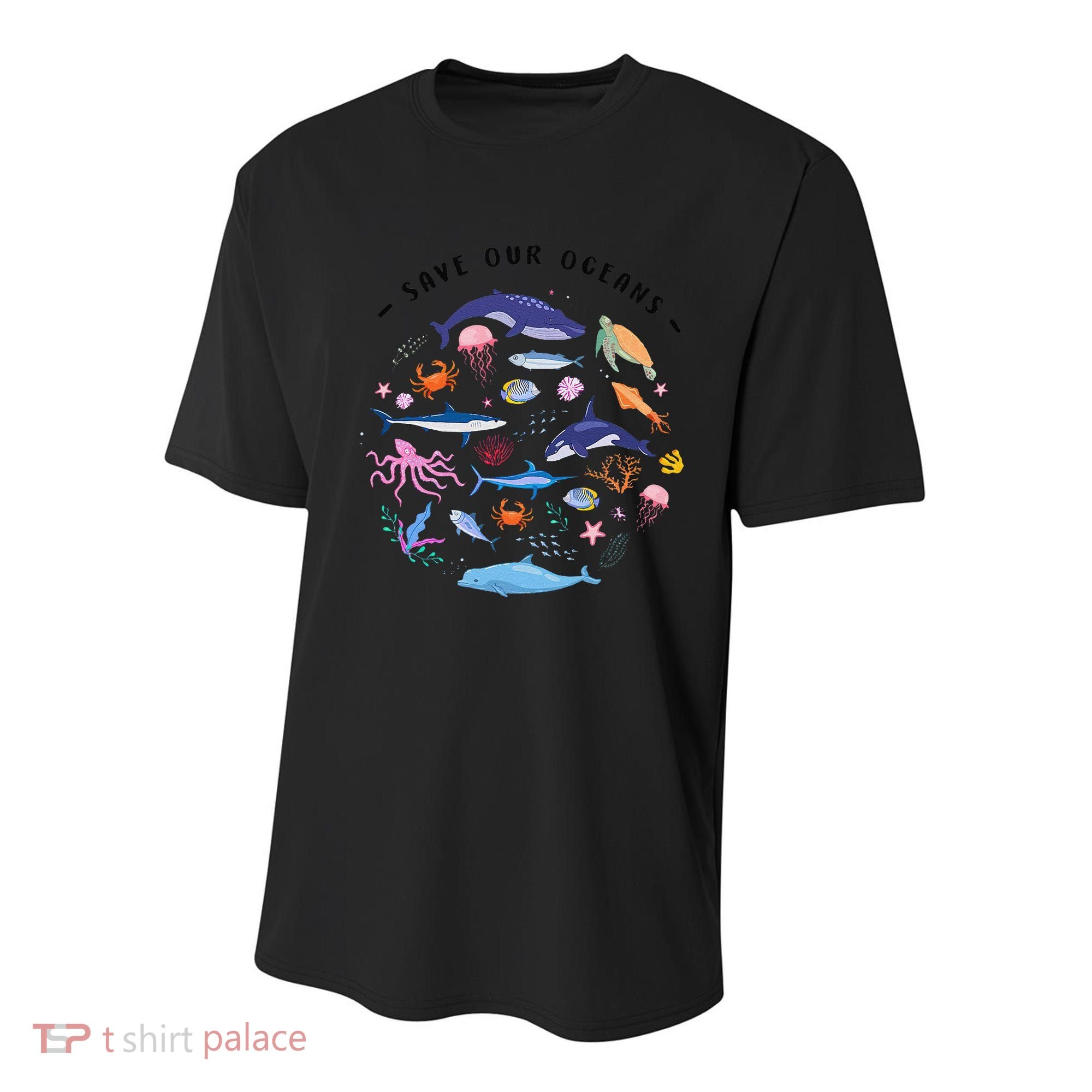 Save Our Oceans Seas Sea Creatures Sea Animals Protect Youth Performance Sprint T-Shirt
