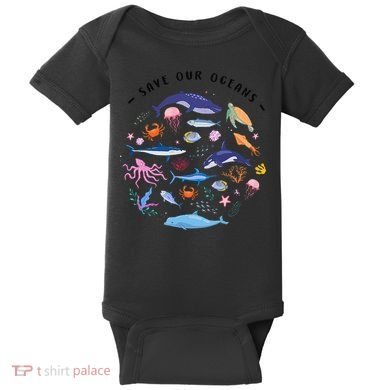Save Our Oceans Seas Sea Creatures Sea Animals Protect Baby Bodysuit