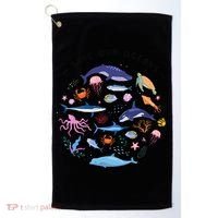 Save Our Oceans Seas Sea Creatures Sea Animals Protect Golf Towel thumb 0