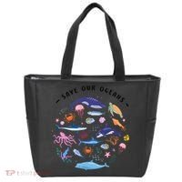 Save Our Oceans Seas Sea Creatures Sea Animals Protect Tote Bag thumb 0