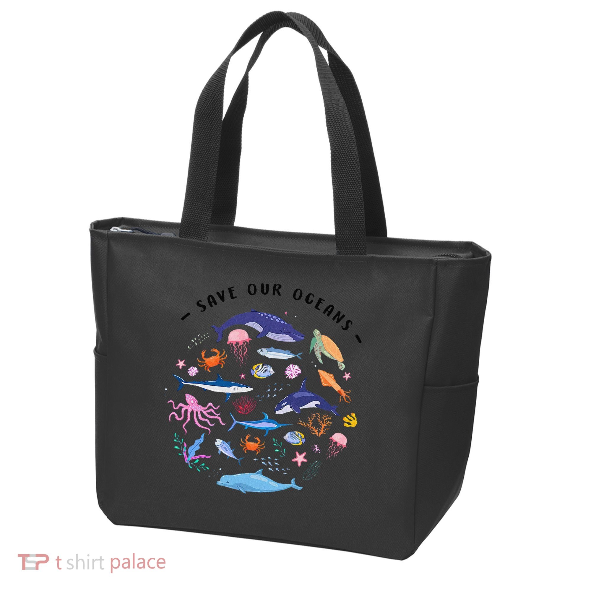 Save Our Oceans Seas Sea Creatures Sea Animals Protect Tote Bag