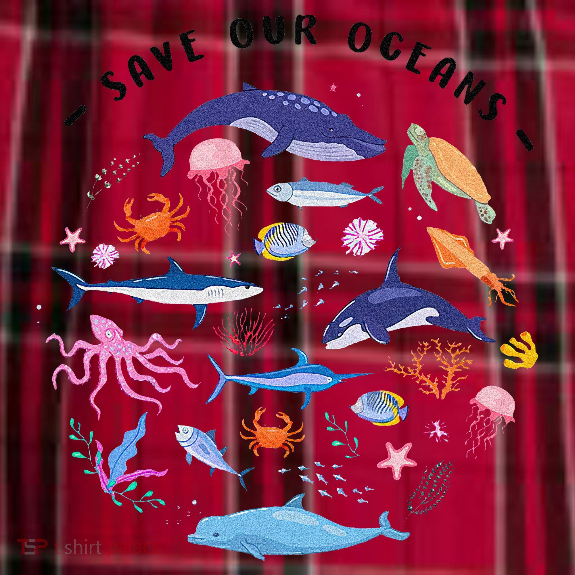 Save Our Oceans Seas Sea Creatures Sea Animals Protect Women's Flannel Plaid Pajama Pants