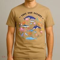 Save Our Oceans Seas Sea Creatures Sea Animals Protect T-Shirt thumb 3