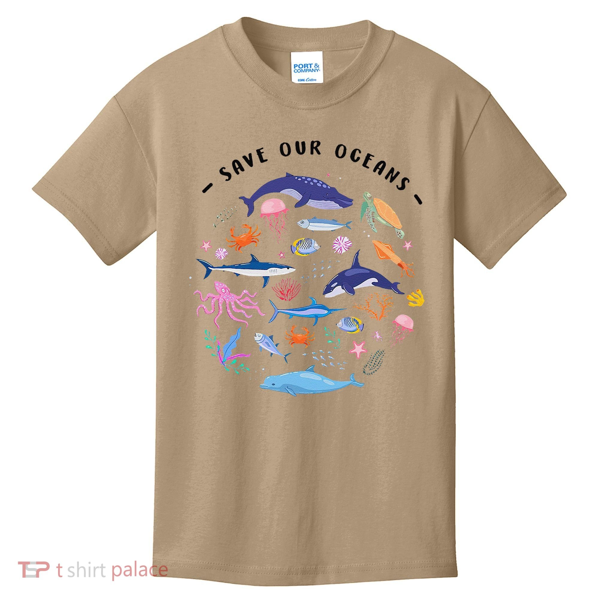 Save Our Oceans Seas Sea Creatures Sea Animals Protect Kids T-Shirt