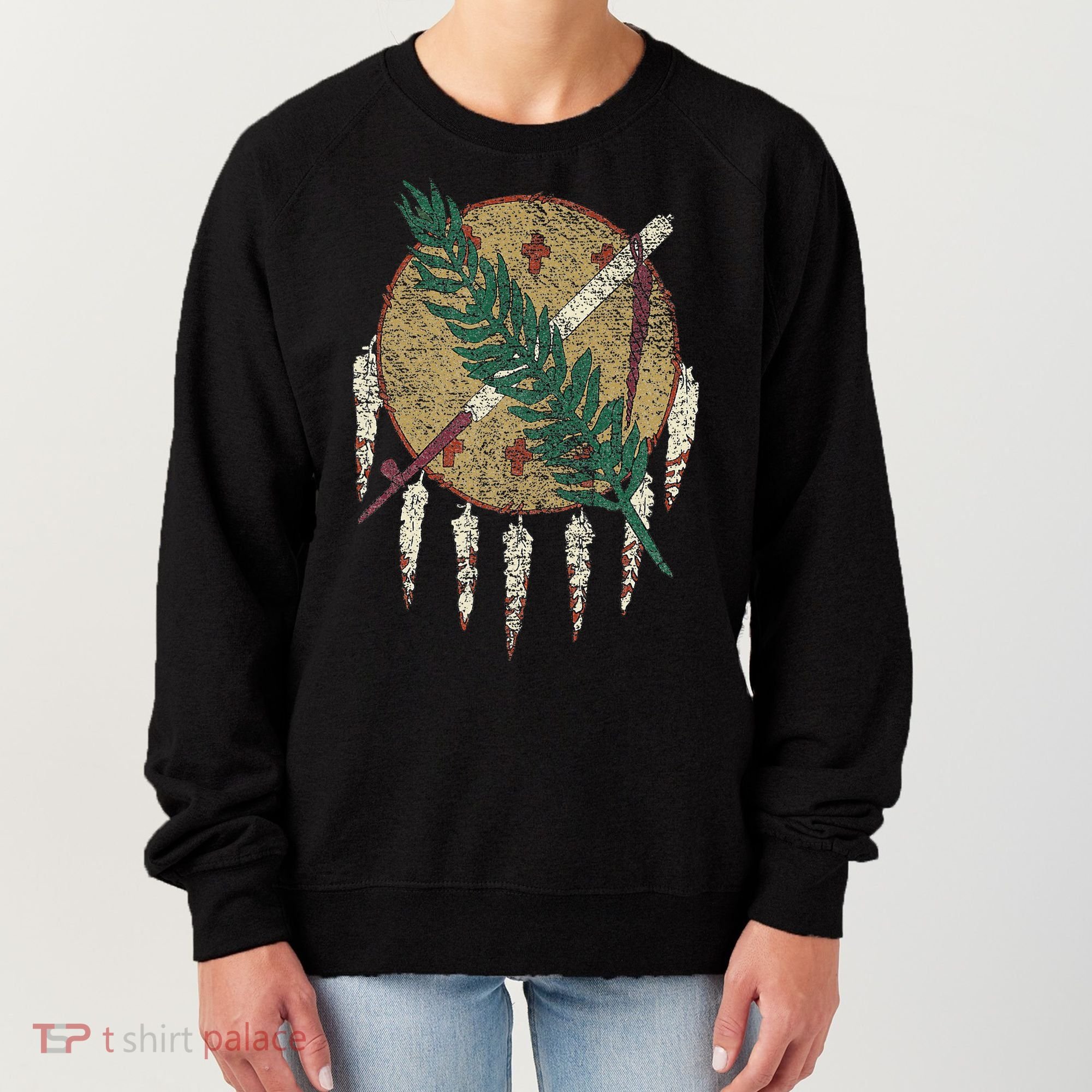 STATE OF OKLAHOMA FLAG OSAGE NATION SHIELD Women's Sweatshirt