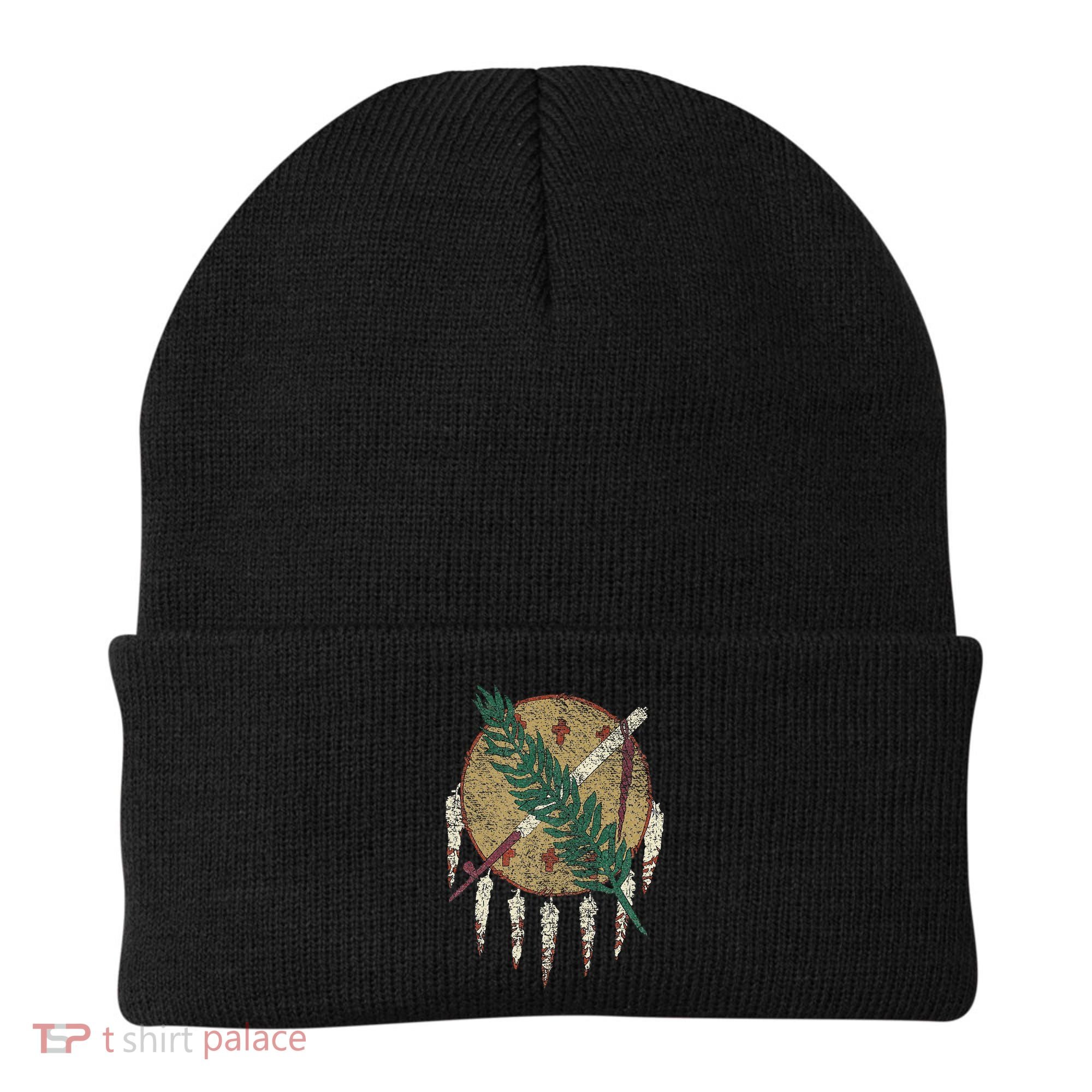 STATE OF OKLAHOMA FLAG OSAGE NATION SHIELD Beanie