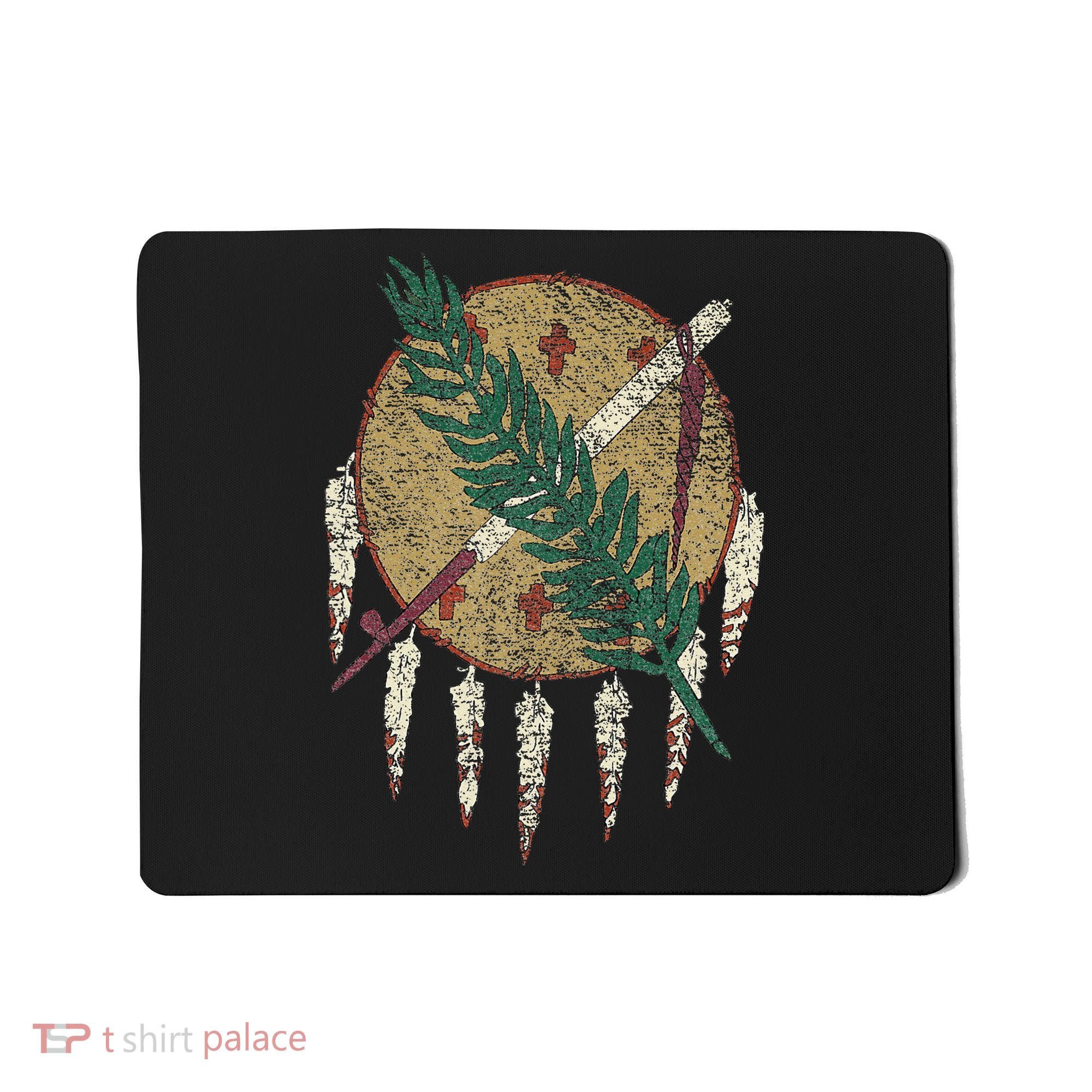STATE OF OKLAHOMA FLAG OSAGE NATION SHIELD Mousepad