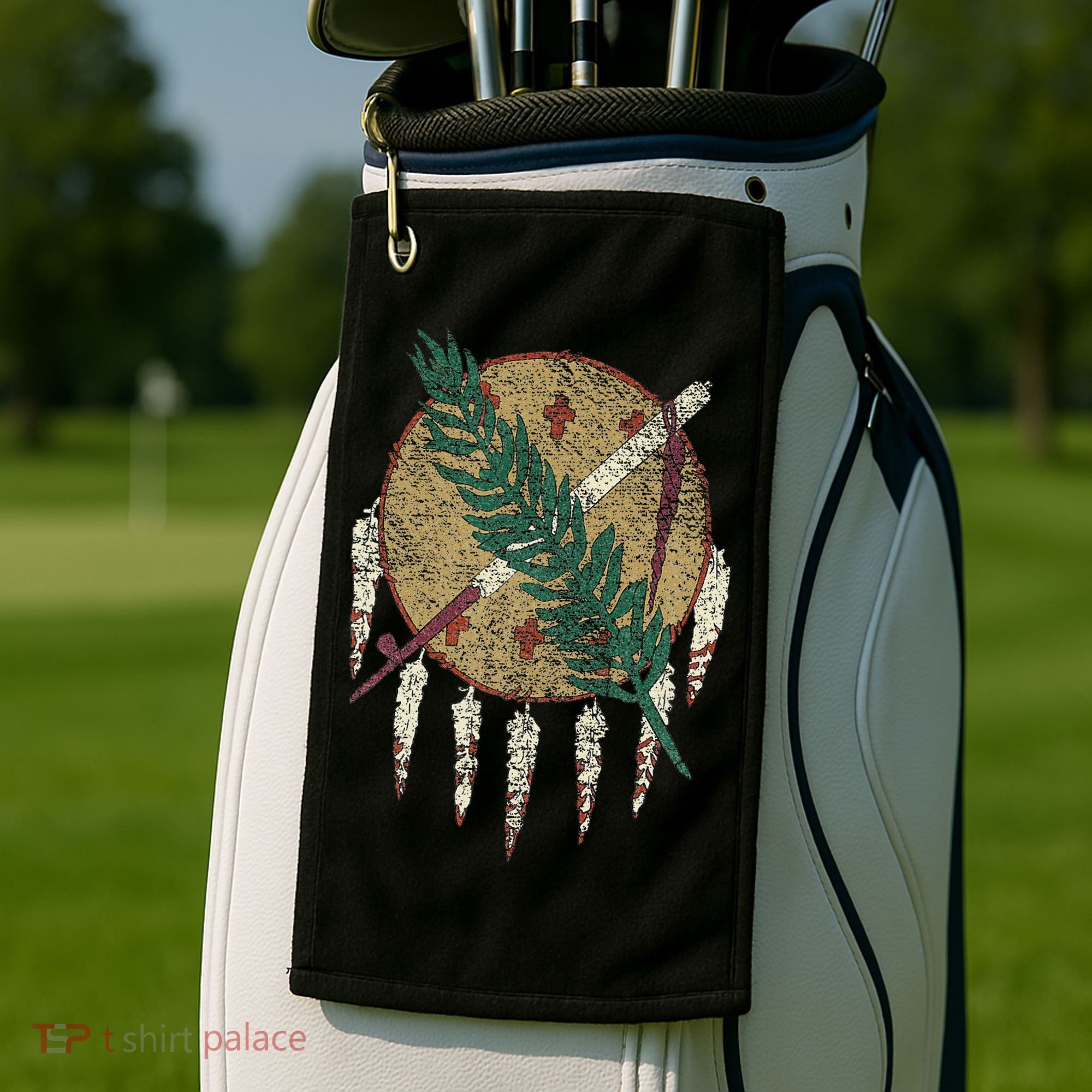 STATE OF OKLAHOMA FLAG OSAGE NATION SHIELD Golf Towel