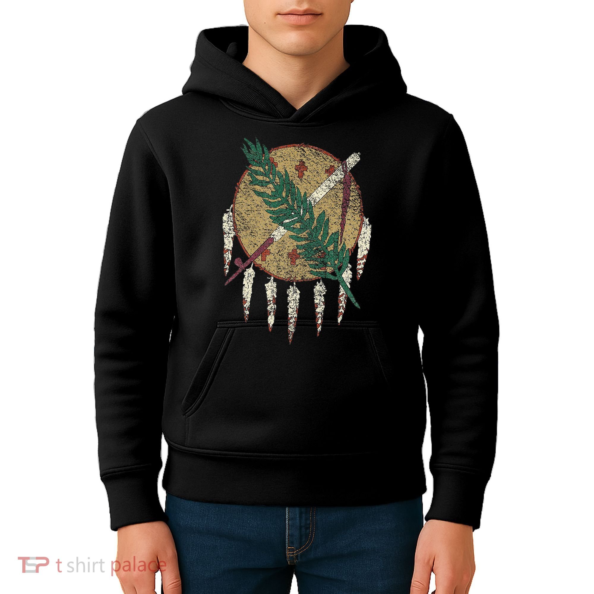 STATE OF OKLAHOMA FLAG OSAGE NATION SHIELD Kids Hoodie