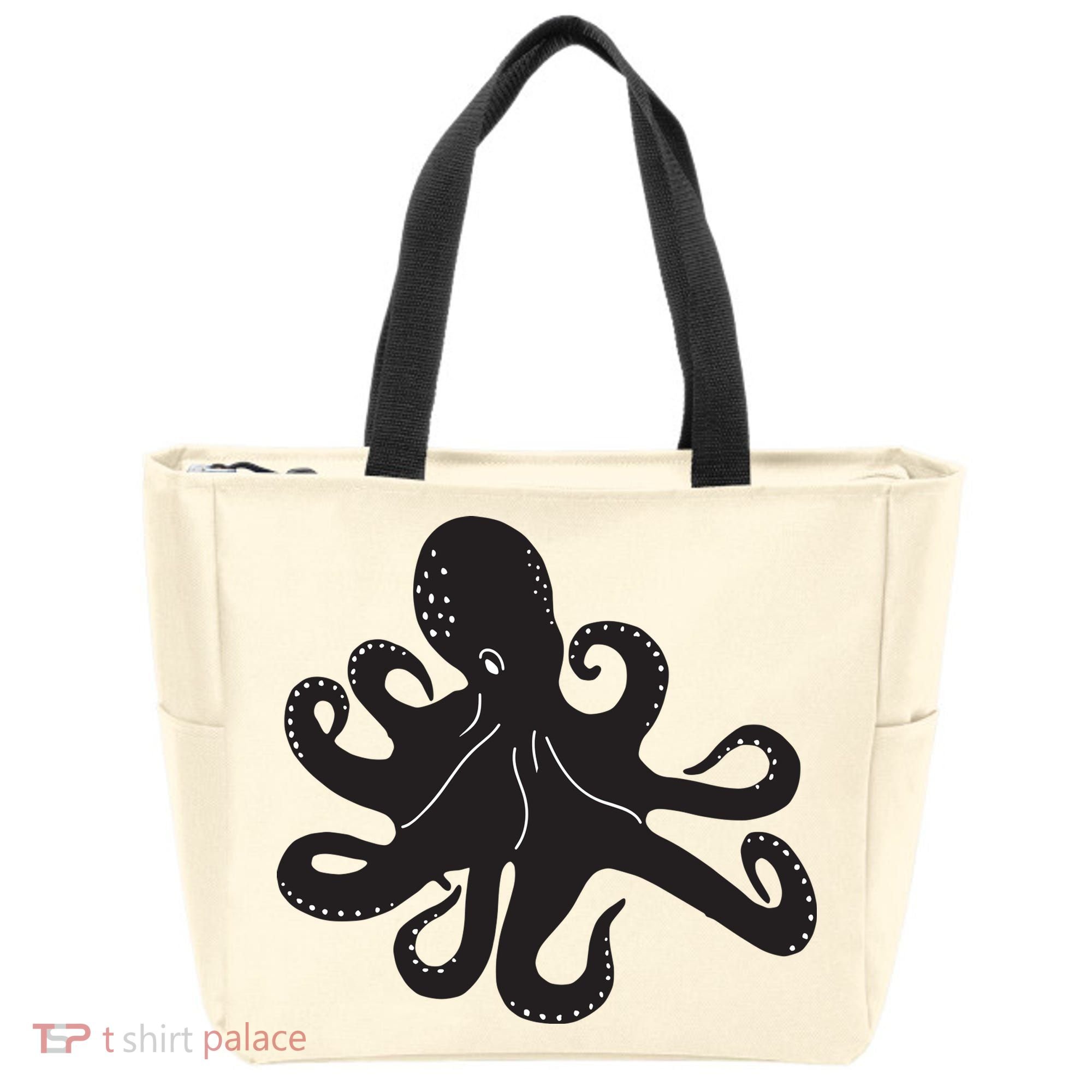 Silhouette Octopus Octopus Tote Bag