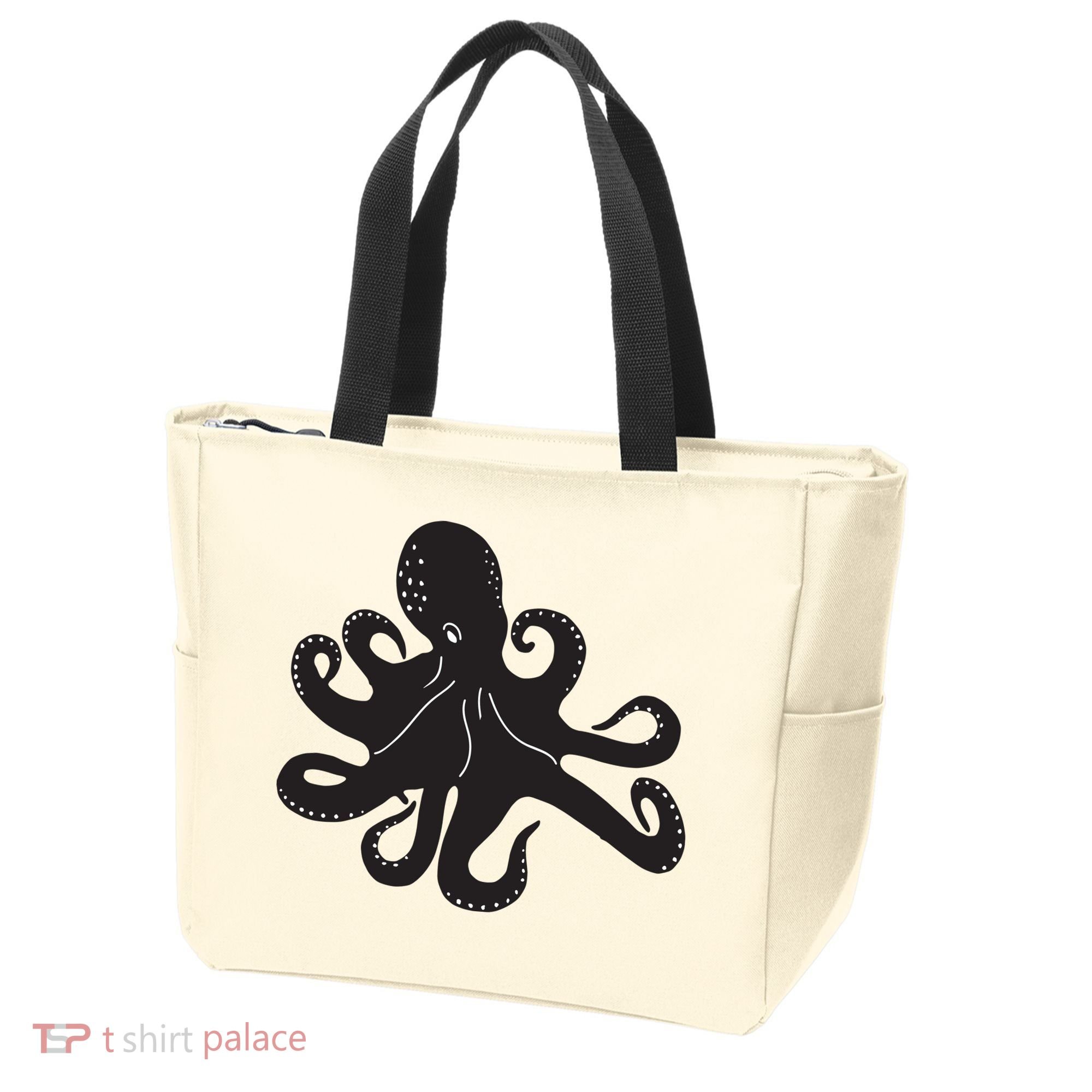 Silhouette Octopus Octopus Tote Bag