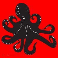Silhouette Octopus Octopus Santa Hat thumb 1