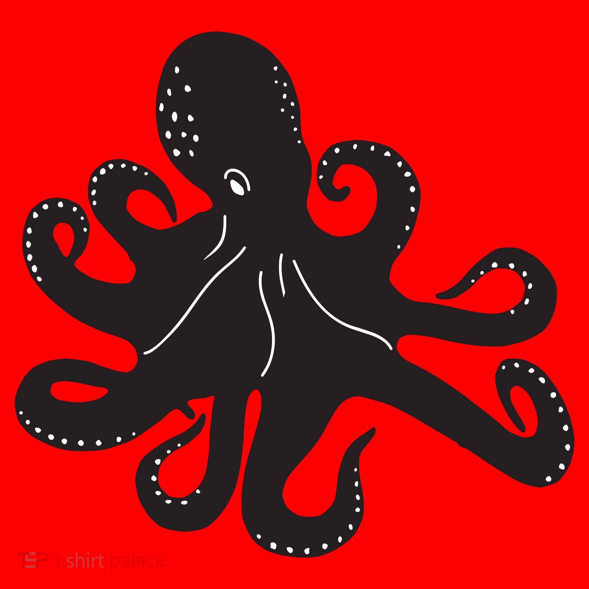 Silhouette Octopus Octopus Santa Hat