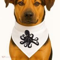 Silhouette Octopus Octopus USA-Made Doggie Bandana thumb 1