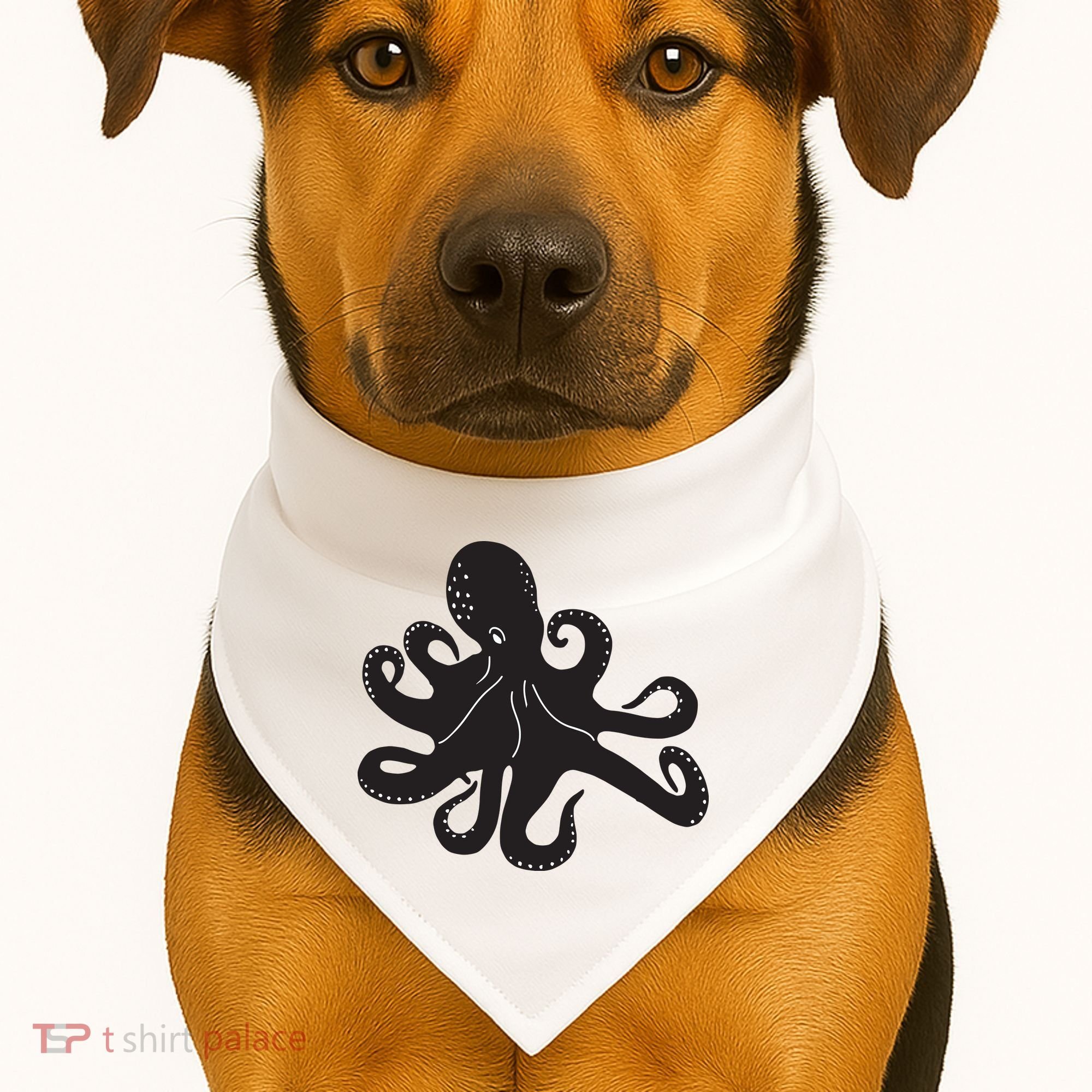 Silhouette Octopus Octopus USA-Made Doggie Bandana