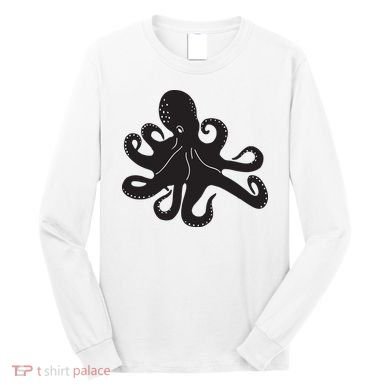 Silhouette Octopus Octopus Long Sleeve Shirt
