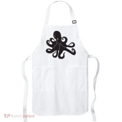 Silhouette Octopus Octopus Apron