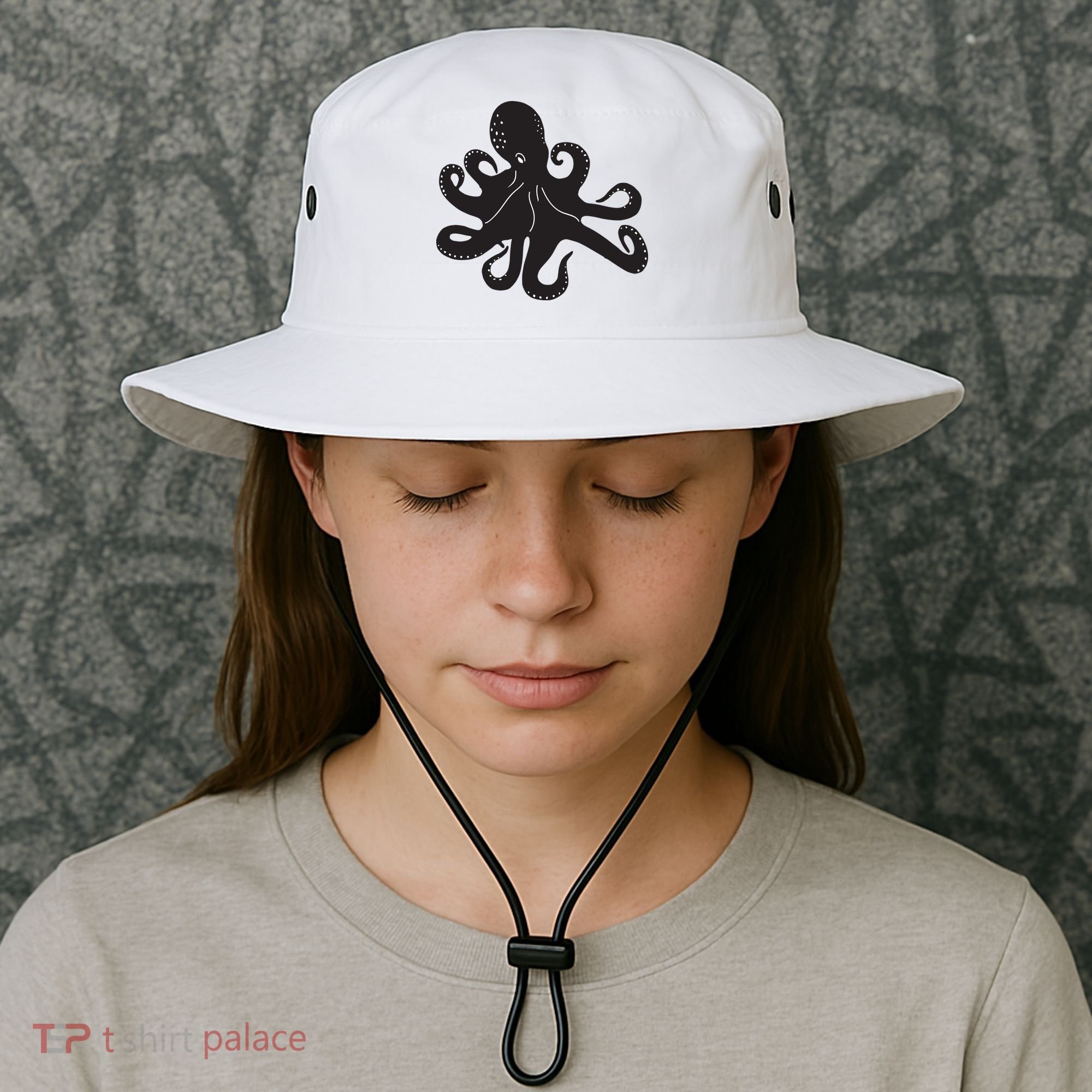 Silhouette Octopus Octopus Bucket Hat
