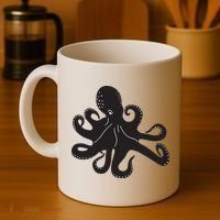 Silhouette Octopus Octopus Coffee Mug thumb 4