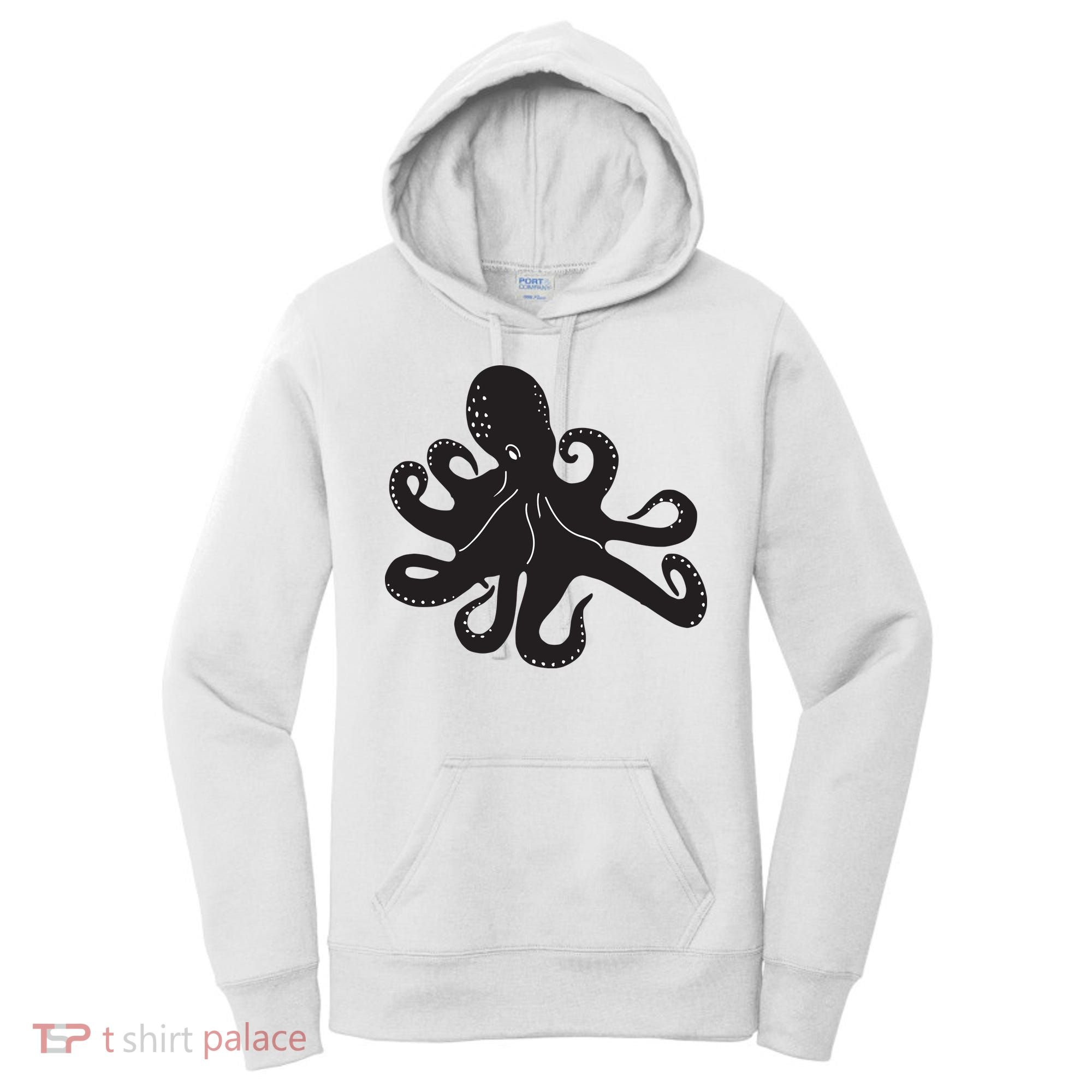 Silhouette Octopus Octopus Women's Hoodie