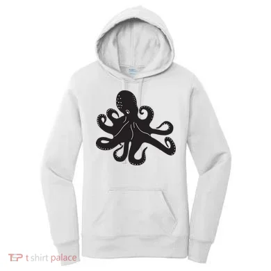 Silhouette Octopus Octopus Women's Hoodie