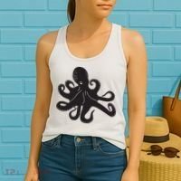 Silhouette Octopus Octopus Women's Tank Top thumb 2