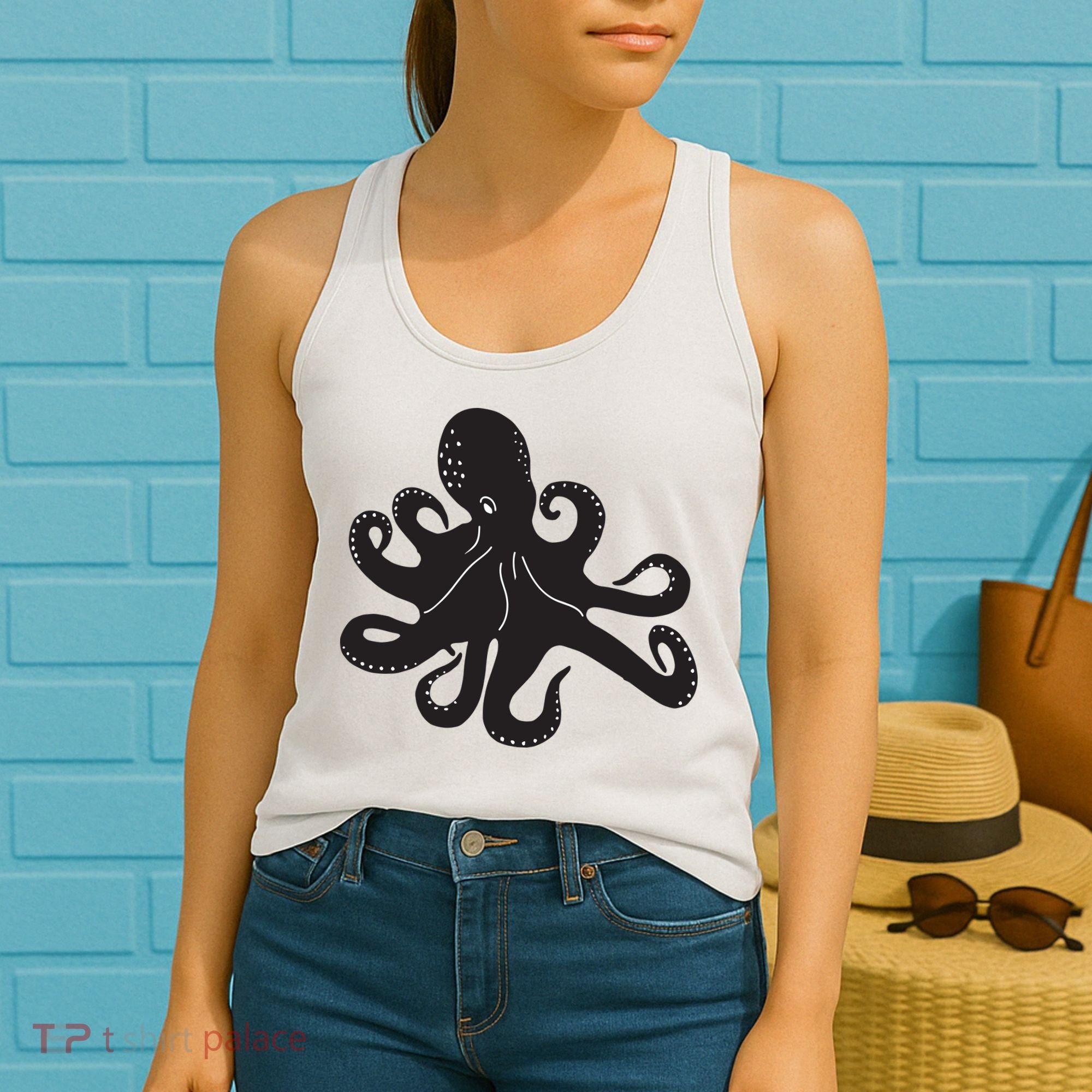 Silhouette Octopus Octopus Women's Tank Top