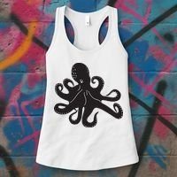Silhouette Octopus Octopus Women's Tank Top thumb 3