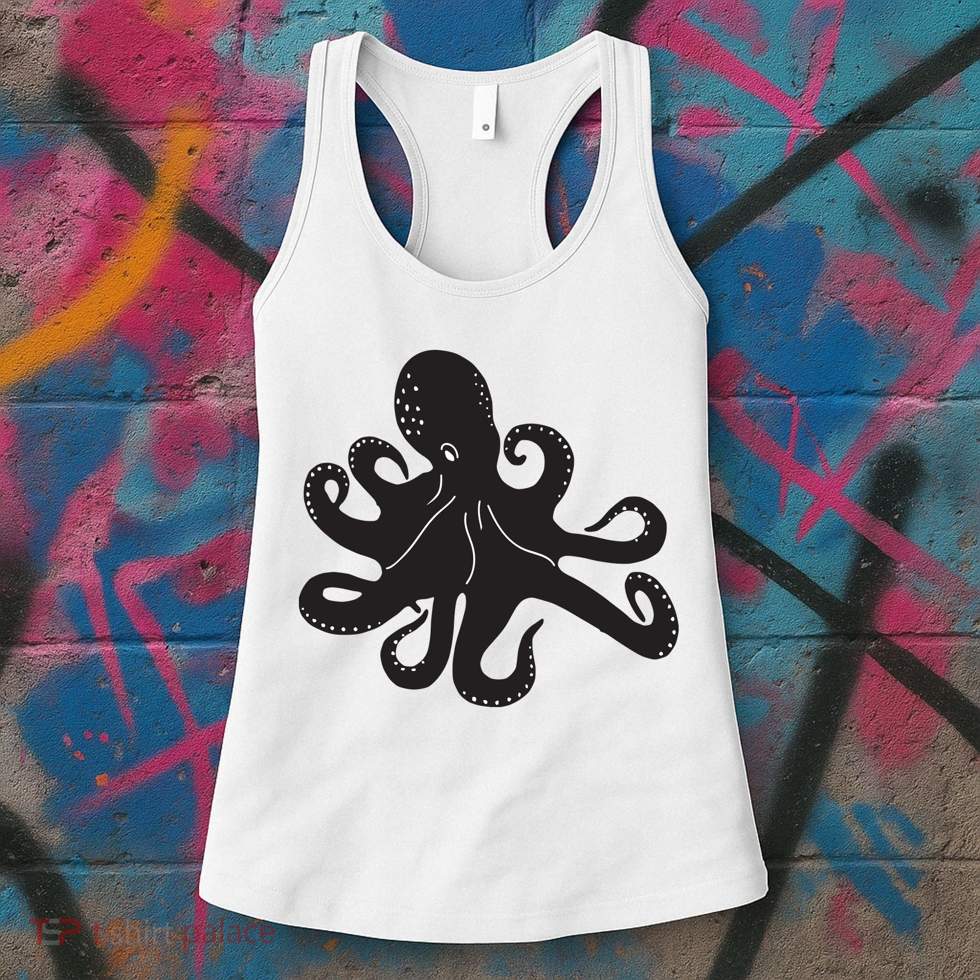 Silhouette Octopus Octopus Women's Tank Top