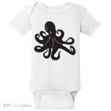 Silhouette Octopus Octopus Baby Bodysuit