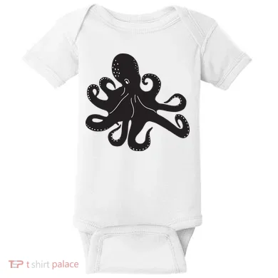 Silhouette Octopus Octopus Baby Bodysuit