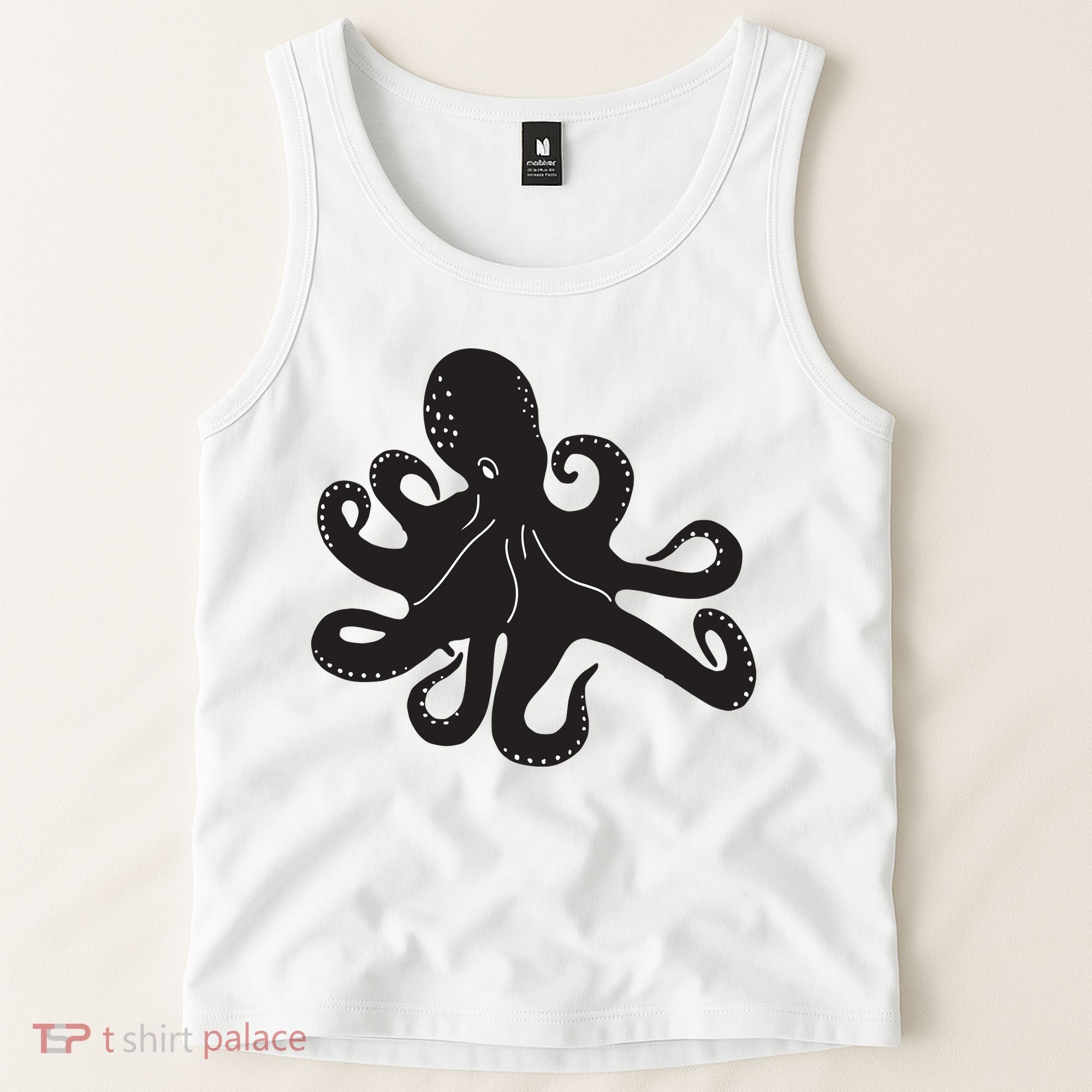 Silhouette Octopus Octopus Tank Top