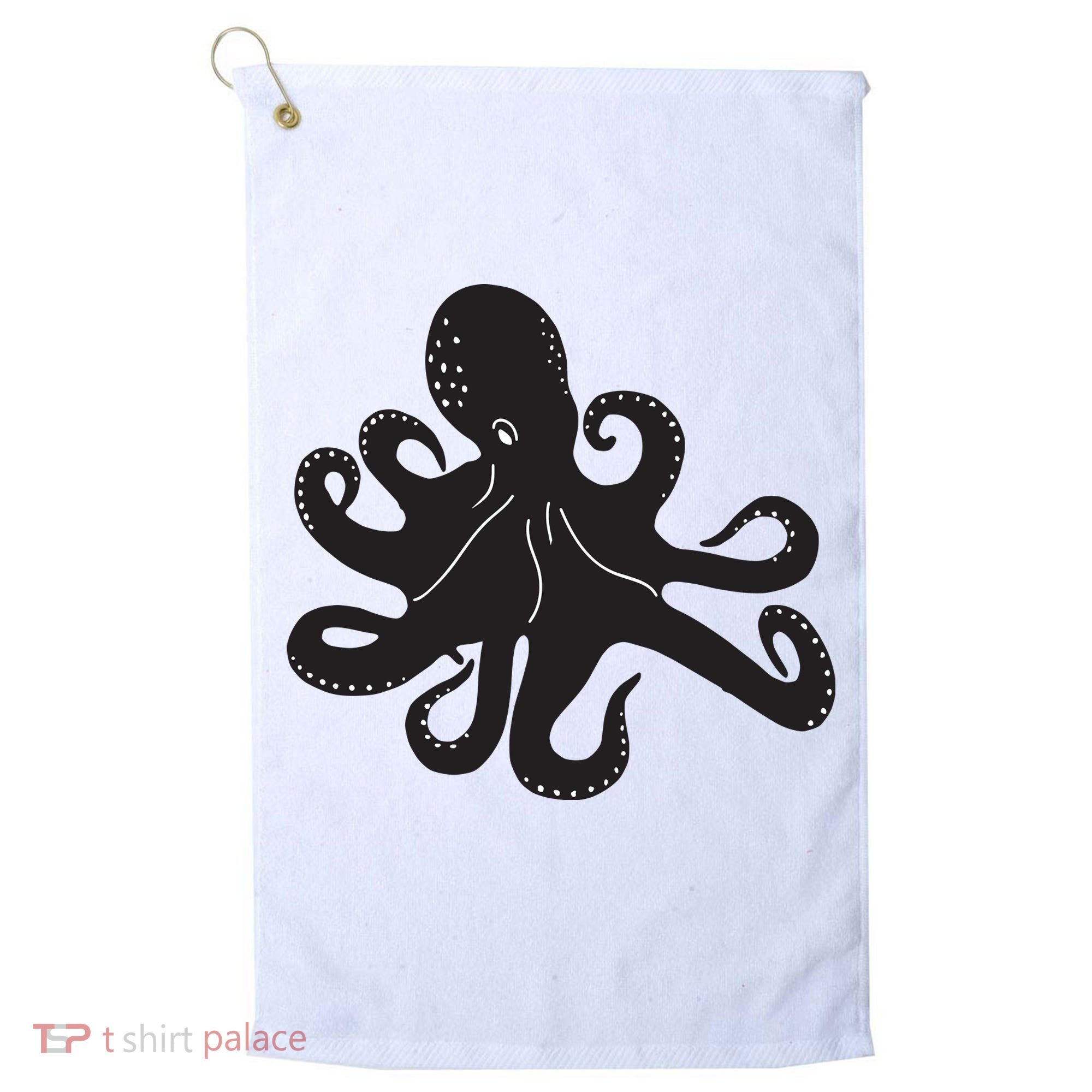 Silhouette Octopus Octopus Golf Towel