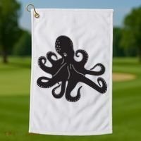 Silhouette Octopus Octopus Golf Towel thumb 1