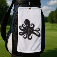 Silhouette Octopus Octopus Golf Towel thumb 2