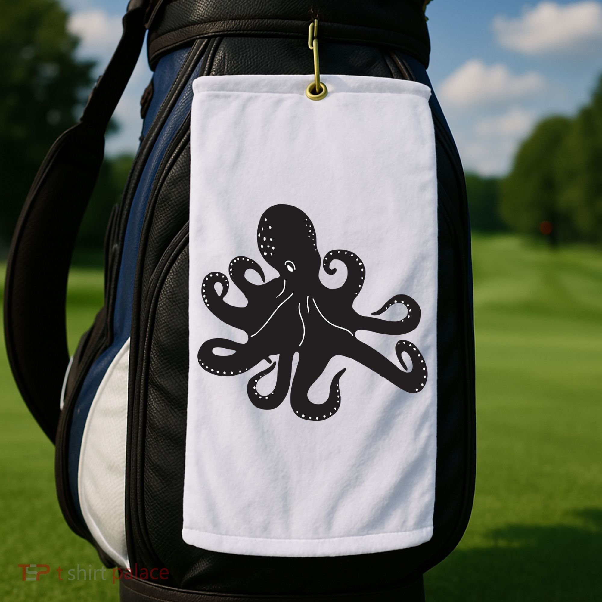 Silhouette Octopus Octopus Golf Towel