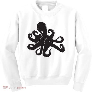 Silhouette Octopus Octopus Kids Sweatshirt