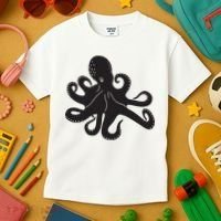 Silhouette Octopus Octopus Kids T-Shirt thumb 3