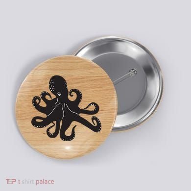 Silhouette Octopus Octopus Button