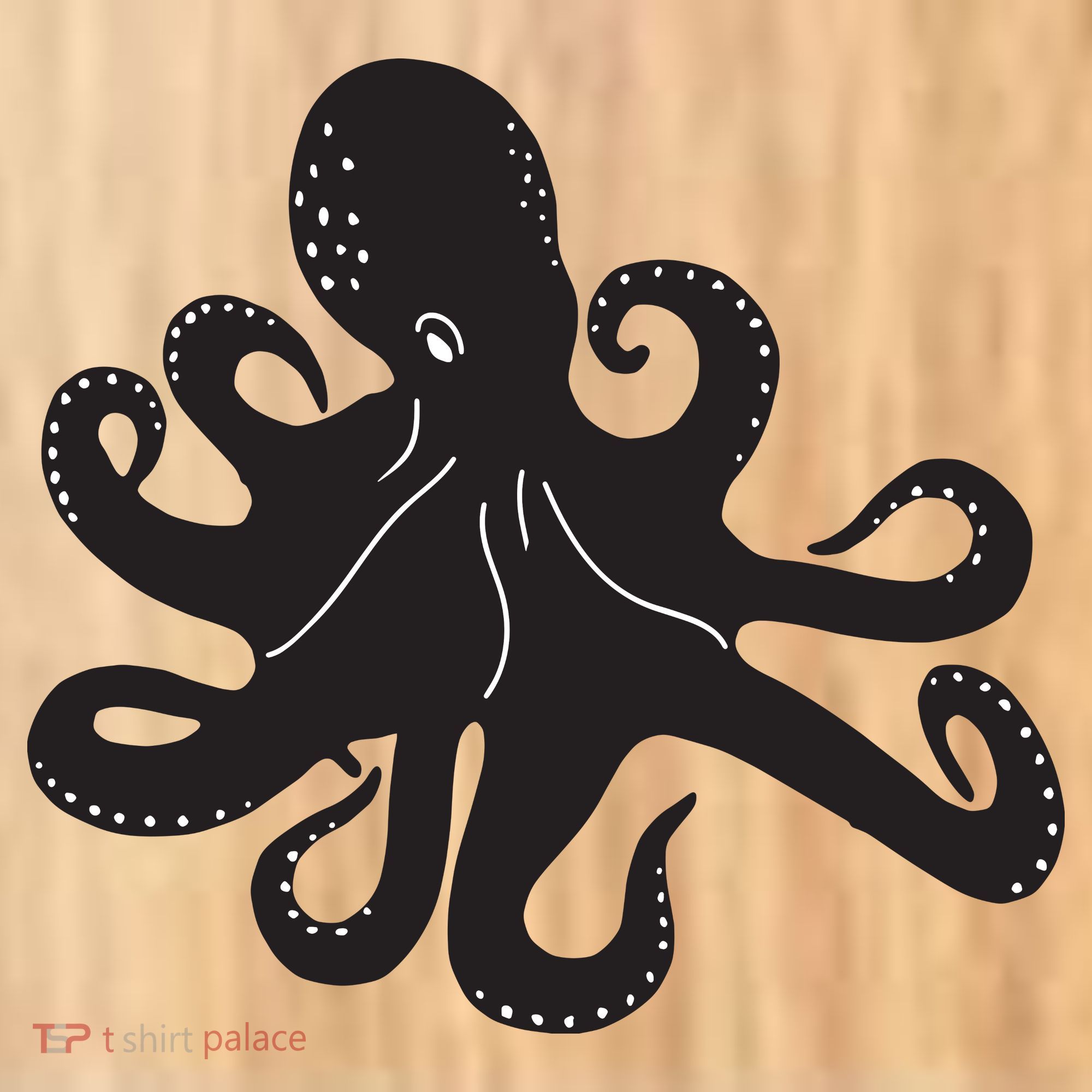 Silhouette Octopus Octopus Button