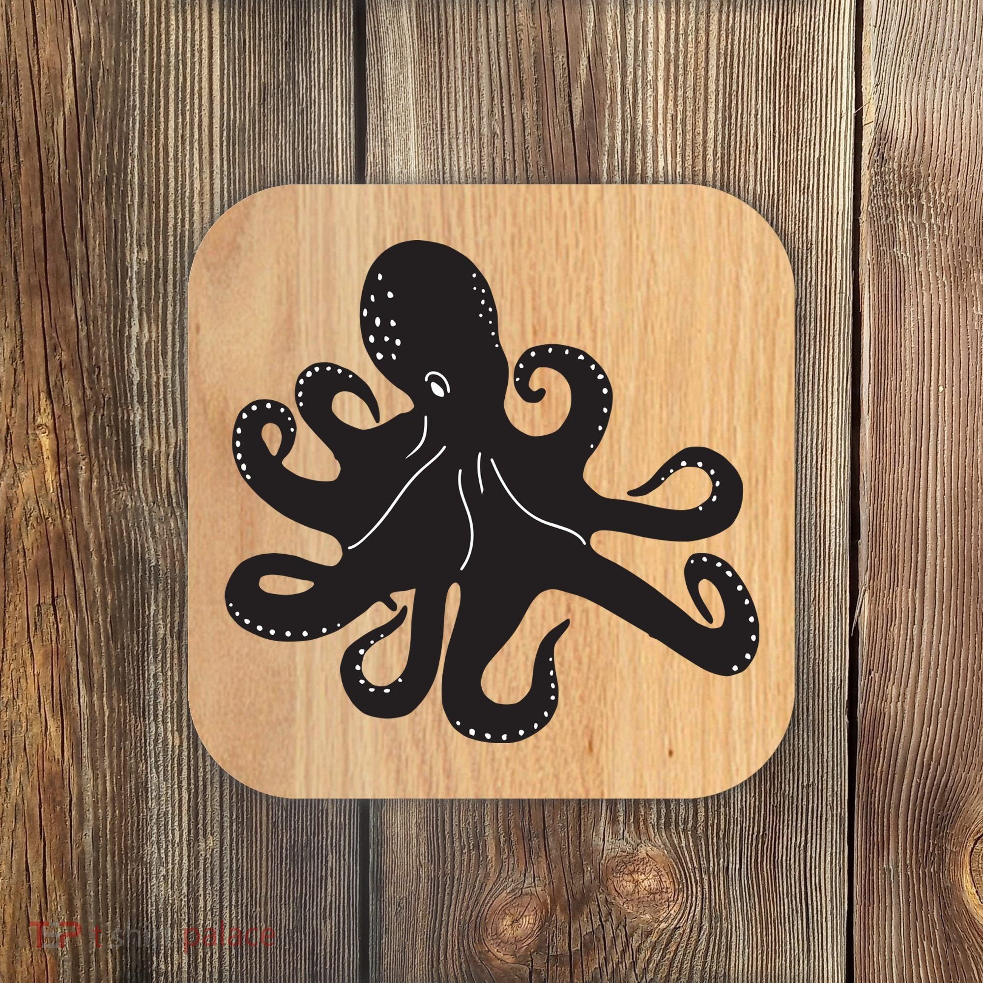 Silhouette Octopus Octopus Coaster
