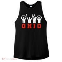 State Of Ohio Ohioan OH Trendy Distressed Ladies PosiCharge Tri-Blend Wicking Tank thumb 0