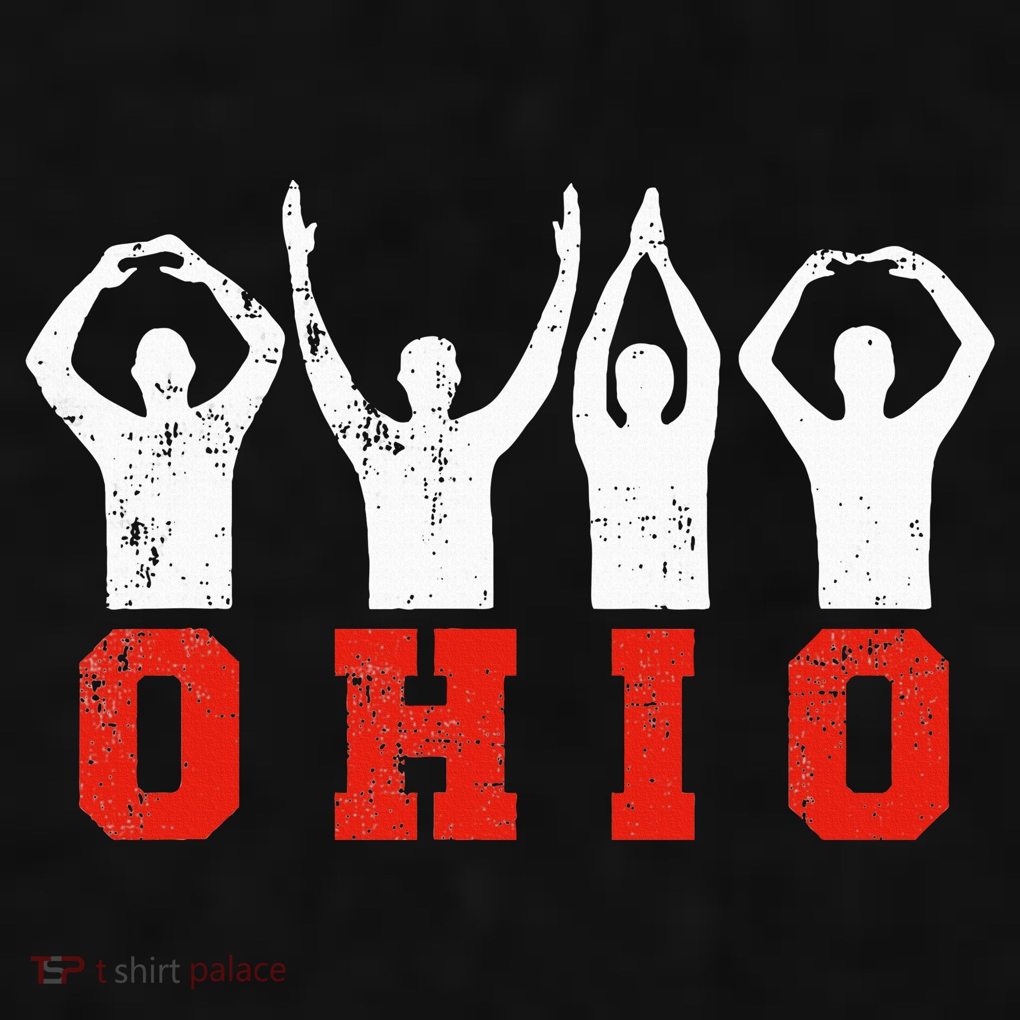 State Of Ohio Ohioan OH Trendy Distressed Ladies PosiCharge Tri-Blend Wicking Tank