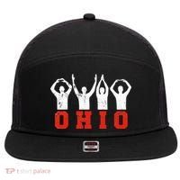 State Of Ohio Ohioan OH Trendy Distressed 7 Panel Mesh Trucker Snapback Hat thumb 0