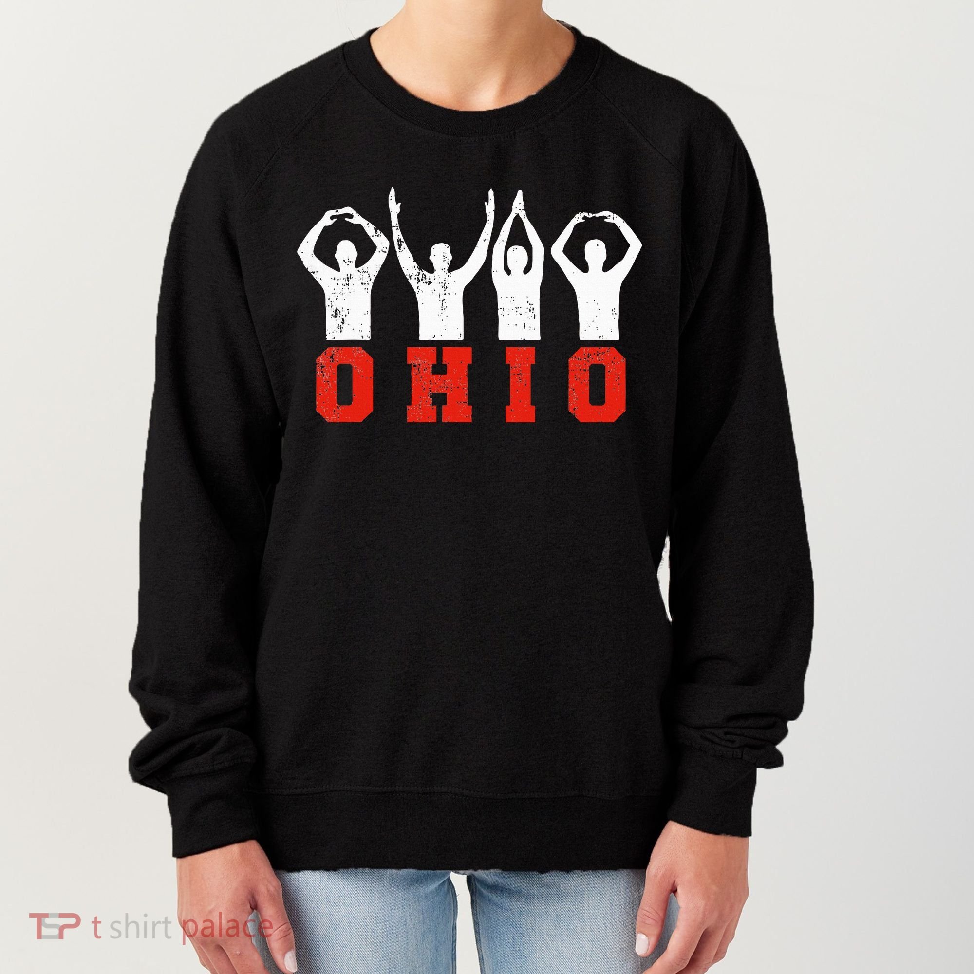 State Of Ohio Ohioan OH Trendy Distressed Women's Sweatshirt