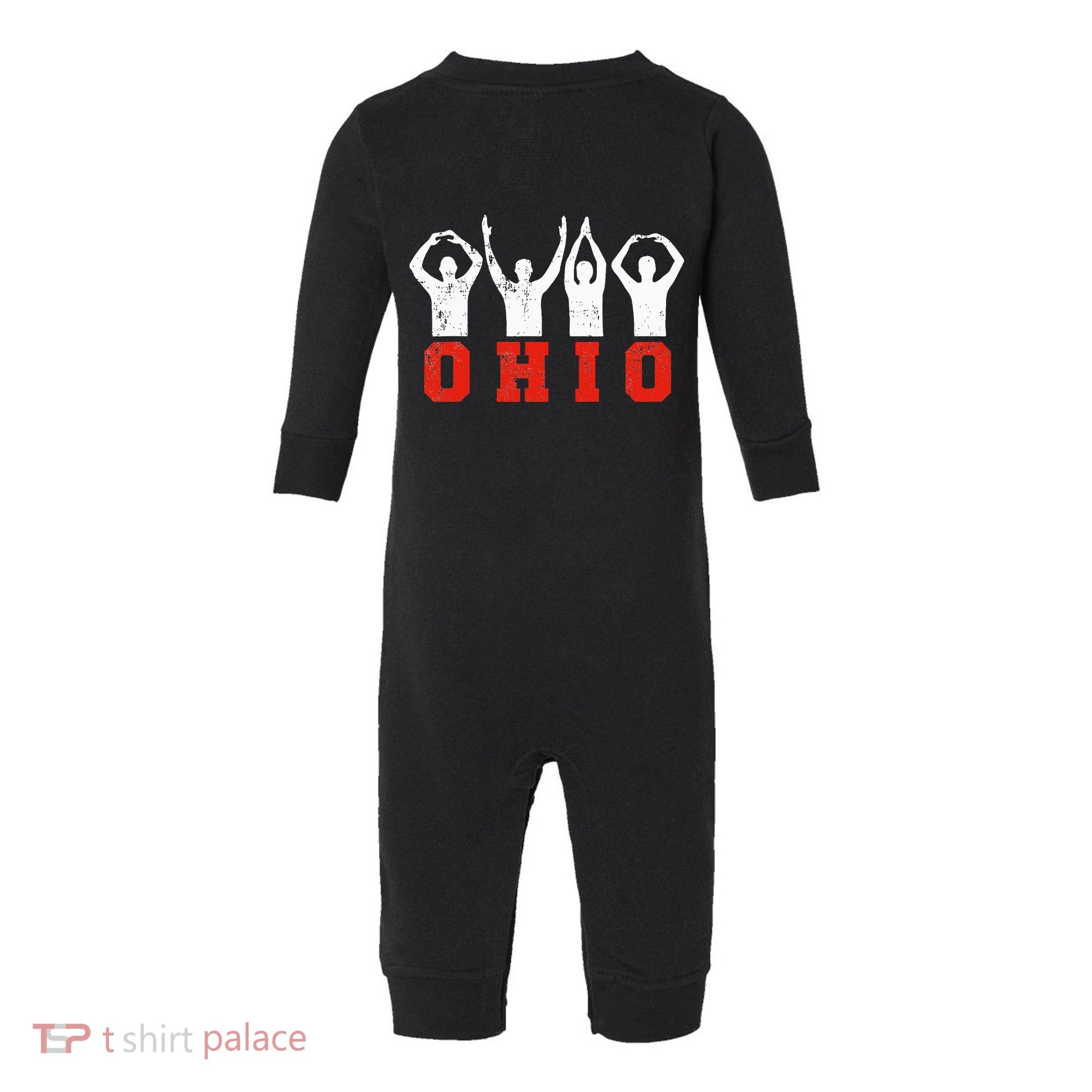 State Of Ohio Ohioan OH Trendy Distressed Infant Fleece One Piece
